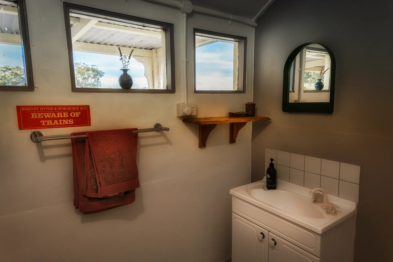 Private bathroom inside the carriage